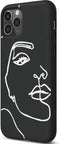 iMoshion Hoesje Geschikt voor iPhone 11 Pro Hoesje Siliconen - iMoshion Design hoesje - Wit / Zwart / Line Art Woman White