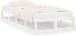 vidaXL - Bedframe - massief - hout - wit - 90x190 - cm