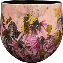 TS Collection - Bloempot Polly pink - 28x25 - Metaal & Epoxy - Exclusieve woonitems voor binnen - Handgemaakt - Unieke print - Designed by Lammie