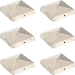 vidaXL - Paalkappen - 6 - st - piramide - 101x101 - mm - roestvrij - staal