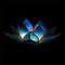 Lotus sfeerlicht blauw 2-kleurig - 13.5 cm - S