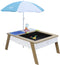 AXI Linda Zand & Water Tafel met Speelkeuken wastafel Bruin/wit - Parasol Blauw/wit