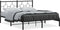 vidaXL - Bedframe - met - hoofdbord - metaal - zwart - 150x200 - cm