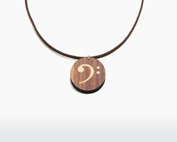 Houten Ketting – Bassleutel – Walnoot & Esdoorn