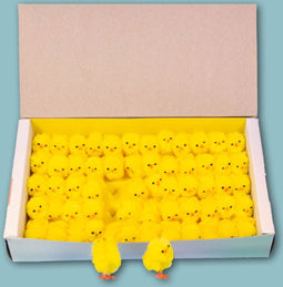 Set van 12 stuks kleine fluffy paas kuikentjes, 3 cm, paasdecoratie, paaskuikentjes