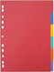 Pergamy tabbladen ft A4 maxi, 11-gaatsperforatie, stevig karton, geassorteerde kleuren, 6 tabs