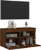 vidaXL - Tv-wandmeubel - met - LED-verlichting - 80x30x40 - cm - bruin - eikenkleur