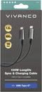 Vivanco 64011 - USB-C-kabel - USB 3.2 Gen2 10 Gbit/s 100 W - Zwart