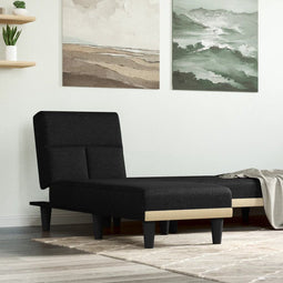 vidaXL - Chaise - longue - stof - zwart