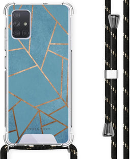iMoshion Hoesje Geschikt voor Samsung Galaxy A71 Hoesje Met Koord - iMoshion Design Hoesje met Koord - Blauw / Meerkleurig / Goud / Blue Graphic