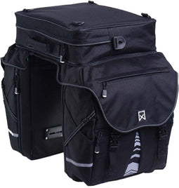Willex Bagagetas XL 1200 - Dubbele Fietstas - Afritsbaar bovenvak 65 liter - Zwart