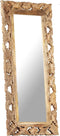 vidaXL - Spiegel - handgesneden - 110x50 - cm - massief - mangohout - bruin
