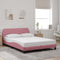 vidaXL - Bedframe - met - hoofdeinde - zonder - matras - 140x200 - cm - fluweel - roze