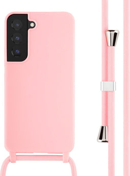 iMoshion Hoesje Geschikt voor Samsung Galaxy S22 Hoesje Met Koord - iMoshion Siliconen hoesje met koord - Roze