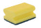 Schuurspons met greep geel / groen ca. 95x70x30 mm set à 2 stuks