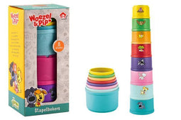 Woezel en Pip 30054 - Stapelbekers - 8-delige set
