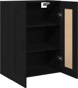 vidaXL - Wandkast - Zwart - Eiken - 69,5x34x90 - cm - Bewerkt - Hout