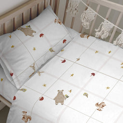 Happy Friday Duvet cover set 2 pieces Woods animals 115x145 cm (Cot bed) Multicolor