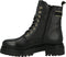 PS Poelman LUNA - Dames Veterboots - Imitatiebont - Zwart - Maat 42