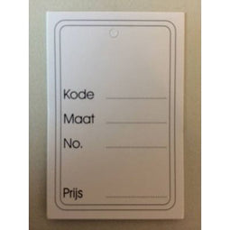 Klika - Hangetiket 40x60mm bedrukt los geen perf - 9 stuks
