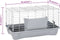vidaXL - Dierenhok - kleine - dieren - 58x32x31 - cm - polypropeen - en - metaal - grijs