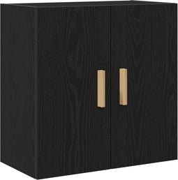 vidaXL - Zwarte - Eiken - Wandkast - - - 60x30x60 - cm, - Gemaakt - van - Bewerkt - Hout