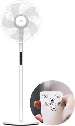 LEBENLANG - Staande Ventilator - Stil - 5 Modi - Afstandsbediening - LED-Display - Oscillerend - Zwart/Wit