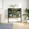 vidaXL - Dressoir - 100,5x39x107 - cm - koudgewalst - staal - olijfgroen