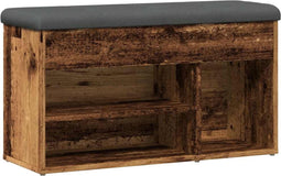 vidaXL - Schoenenbank - 82x32x45,5 - cm - bewerkt - hout - oud - houtkleurig