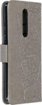 Hoesje Met Pasjeshouder Geschikt voor Xiaomi Mi 9T (Pro) - Vlinder Softcase Bookcase - Grijs