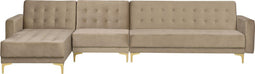 Beliani ABERDEEN - Hoekbank - beige - fluweel