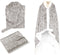 Linnick Flanel Fleece Deken + Hoodie met Capuchon Bont Rabbit - zilver grey - 140x200cm - 130x180cm - Plaid