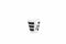 Salt&Pepper Stripes Kop en Schotel - 0,19 l - 14,5 cm - zwart - 4 stuks