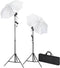 vidaXL - Fotostudioset - met - achtergrond, - lampen - en - paraplu's