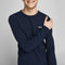 JACK&JONES ORIGINALS JORPAUL TONS KNIT CREW NECK - Heren Trui - Ronde hals - Donkerblauw