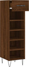 vidaXL - Schoenenkast - 30x35x105 - cm - bewerkt - hout - bruin - eikenkleur