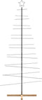 vidaXL - Kerstdecoratie - kerstboom - met - houten - basis - 210 - cm - metaal - zwart
