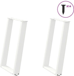 vidaXL - Eettafelpoten - 2 - st - U-vormig - 60x(72-73) - cm - staal - wit