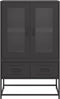 vidaXL - Hoge - kast - 68x39x111,5 - cm - staal - zwart