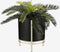 Mica Decorations Sverre - Bloempot op standaard - H29 x Ø25 cm - Zwart goud