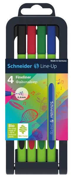 Schneider fineliner - Line-Up - lijnbreedte 0,4mm - 4 stuks - S-191094