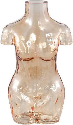 PTMD Body Vaas Torso - 18 x 11 x 27 cm - Glas - Lichtbruin