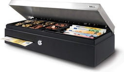 Safescan SD-4617S Flip-Top kassalade die uw geld veilig bewaart - Geldlade met 6 biljetvakken en 8 muntbakjes - Kassasysteem met een RJ-12 verbinding - Stevige kassalade van 46 x 17 x 10 cm