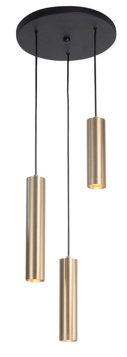 QAZQA cederic - Moderne Plafondlamp - 3 lichts - Zwart/Goud - Binnenverlichting