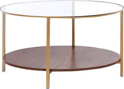 LIBBY - Salontafel - Goud - Veiligheidsglas