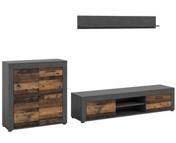 Furnilux Jam Matera - Tv meubel - Tijdloos design - Bruin - 35x159x255cm