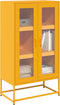 vidaXL - Hoge - kast - 68x39x123 - cm - staal - mosterdgeel