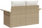 vidaXL - 2-Zits - Tuinbank - met - Opslag - & - Kussens - Beige - Poly - Rattan