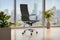 Feel Furniture Luxe Bureaustoel - Hoge Rugleuning - Donkergrijs met Zilveren Frame