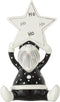 J-Line figuur Kerstman Zittend Ster Hoho - keramiek - zwart/wit - medium